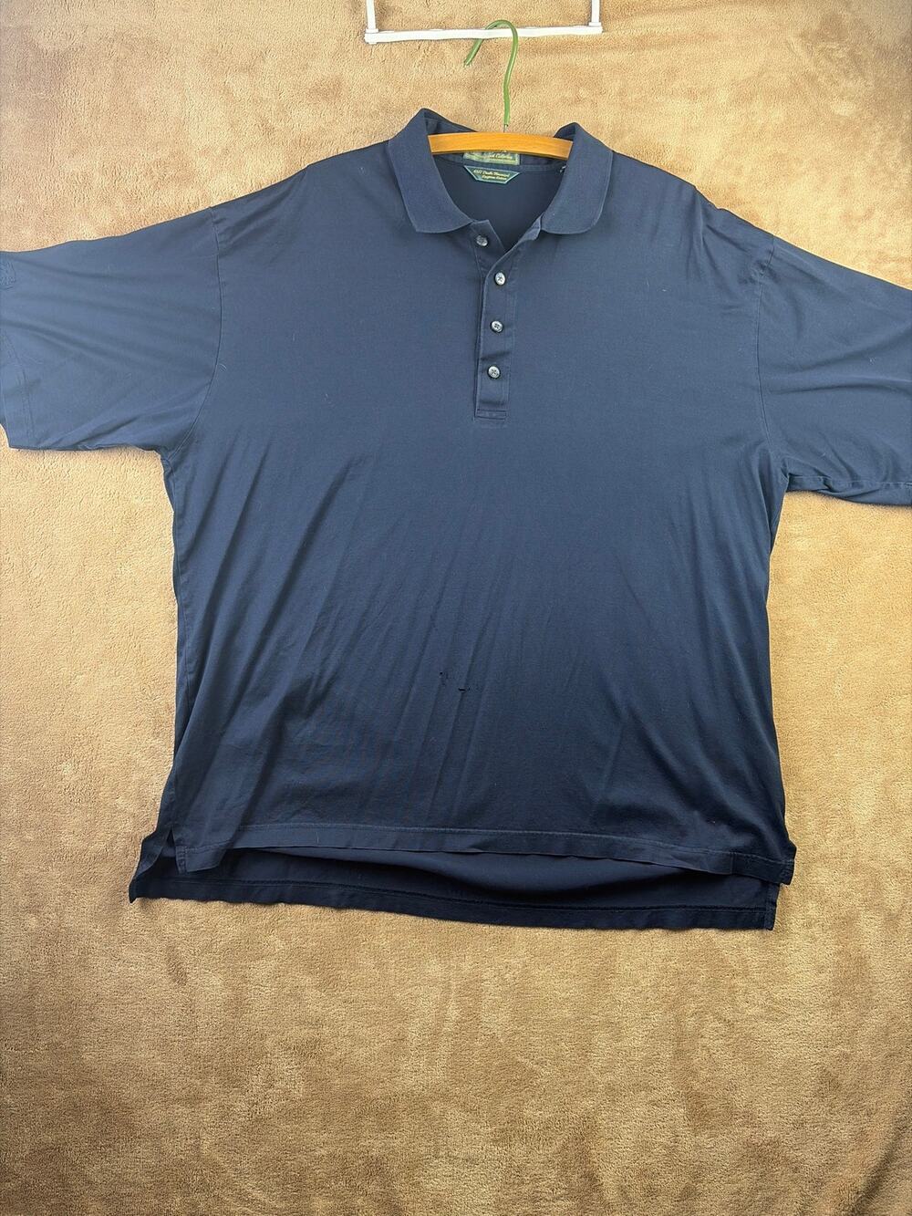 Descente International Polo XL Blue Double Mercerized Egyptian Cotton